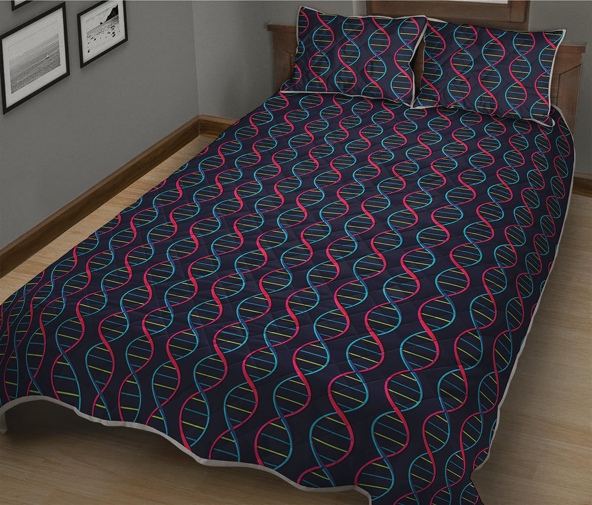 DNA Helix Pattern Print Quilt Bed Set