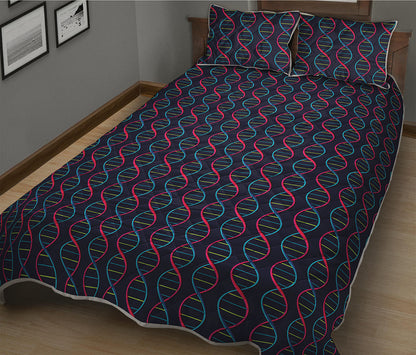 DNA Helix Pattern Print Quilt Bed Set