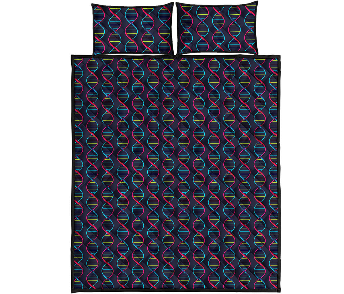 DNA Helix Pattern Print Quilt Bed Set