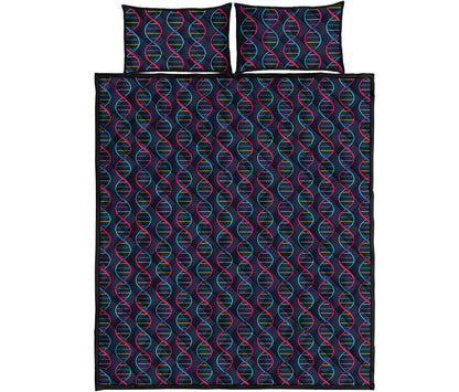 DNA Helix Pattern Print Quilt Bed Set
