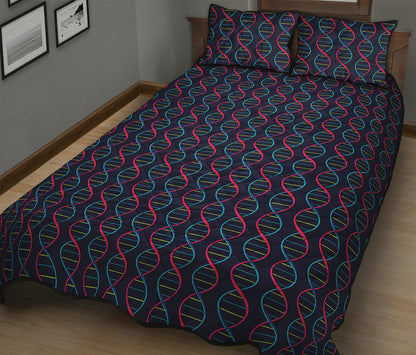 DNA Helix Pattern Print Quilt Bed Set