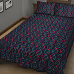 DNA Helix Pattern Print Quilt Bed Set