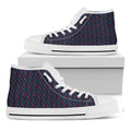 DNA Helix Pattern Print White High Top Sneakers