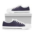 DNA Helix Pattern Print White Low Top Sneakers