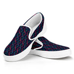 DNA Helix Pattern Print White Slip On Shoes