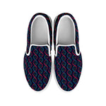 DNA Helix Pattern Print White Slip On Shoes