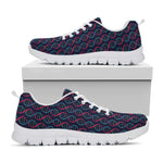 DNA Helix Pattern Print White Sneakers