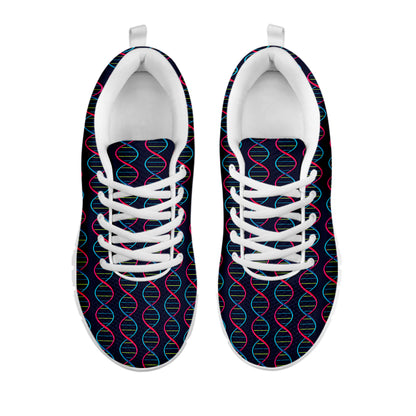 DNA Helix Pattern Print White Sneakers