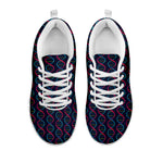 DNA Helix Pattern Print White Sneakers
