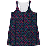 DNA Helix Pattern Print Women's Racerback Tank Top