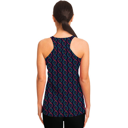 DNA Helix Pattern Print Women's Racerback Tank Top