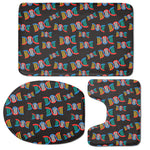DNA Strands Pattern Print 3 Piece Bath Mat Set