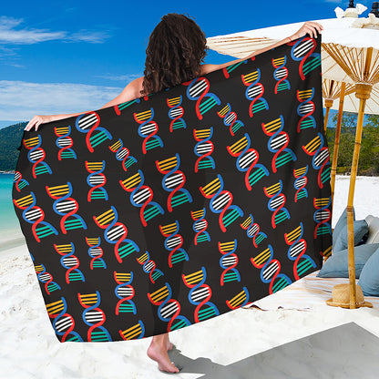 DNA Strands Pattern Print Beach Sarong Wrap