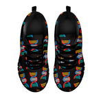 DNA Strands Pattern Print Black Sneakers