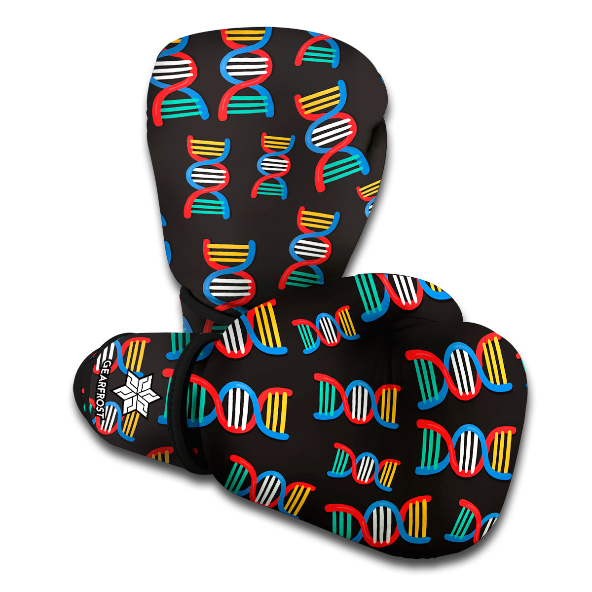 DNA Strands Pattern Print Boxing Gloves