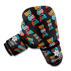 DNA Strands Pattern Print Boxing Gloves