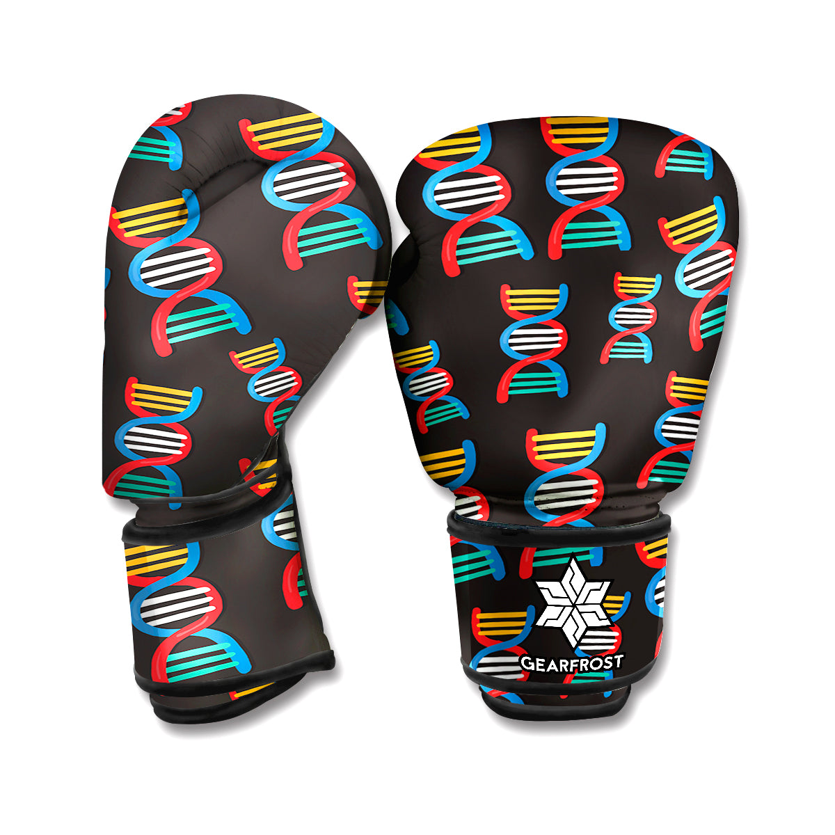 DNA Strands Pattern Print Boxing Gloves