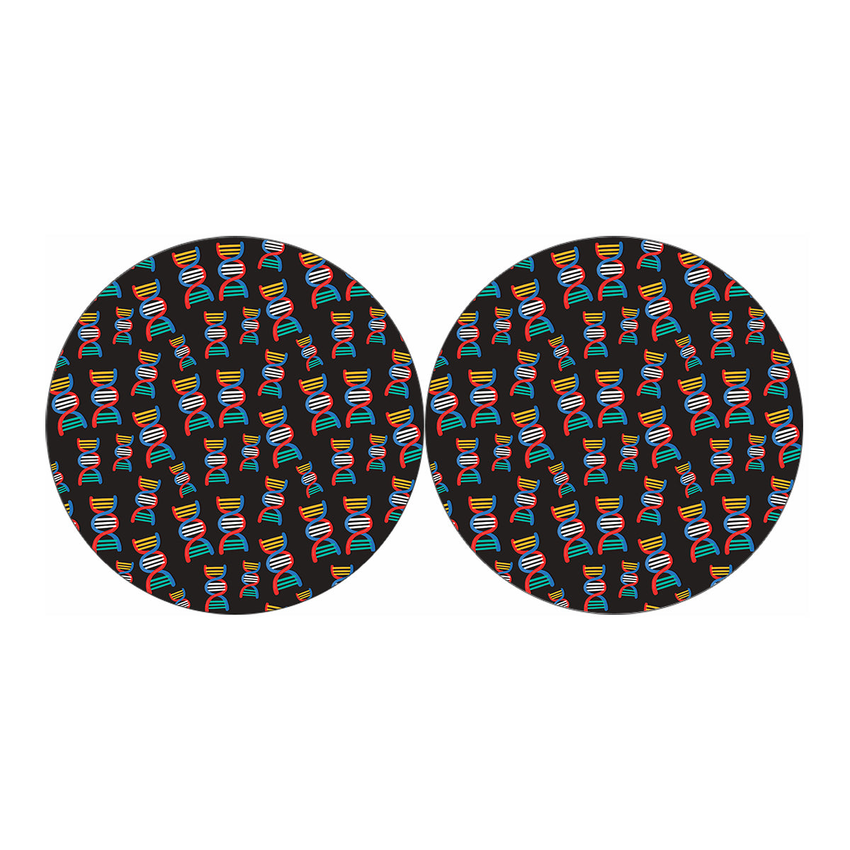 DNA Strands Pattern Print Car Coasters