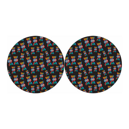 DNA Strands Pattern Print Car Coasters
