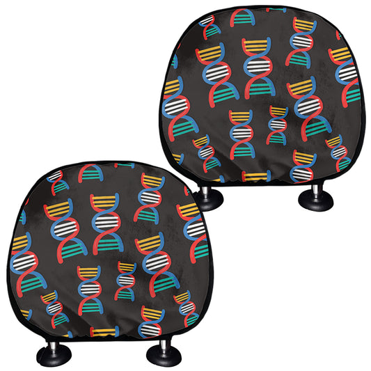 DNA Strands Pattern Print Car Headrest Covers