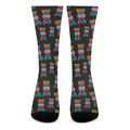DNA Strands Pattern Print Crew Socks