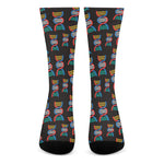 DNA Strands Pattern Print Crew Socks