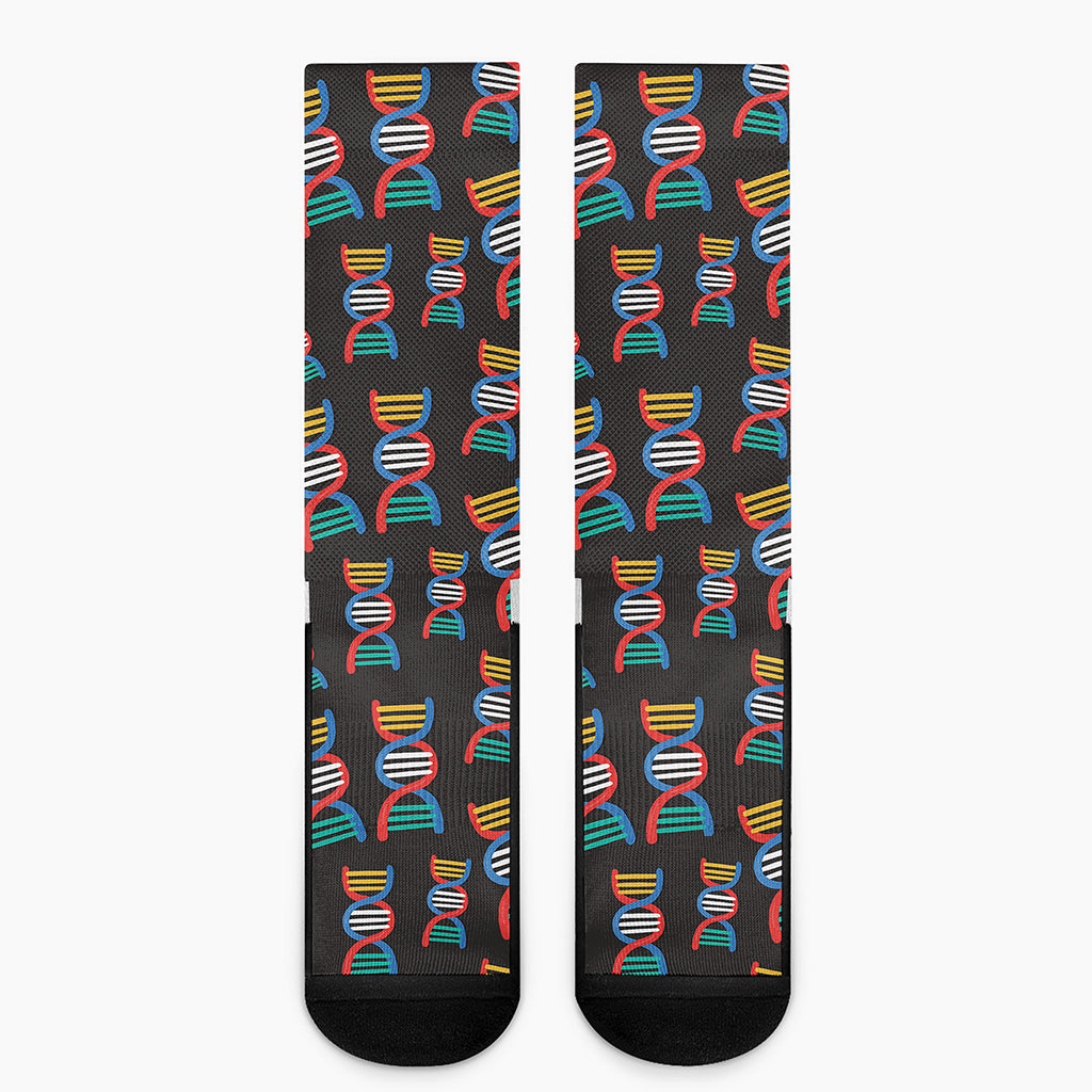 DNA Strands Pattern Print Crew Socks