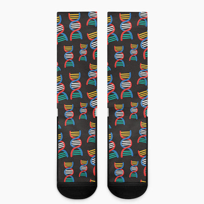 DNA Strands Pattern Print Crew Socks