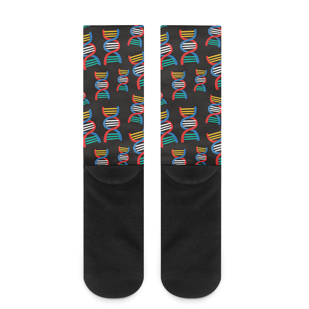 DNA Strands Pattern Print Crew Socks