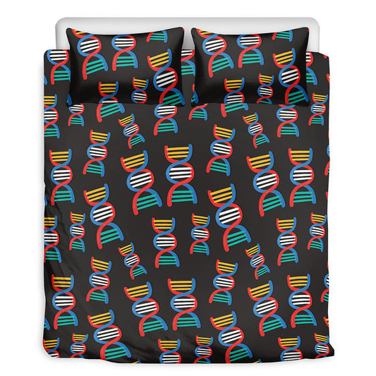 DNA Strands Pattern Print Duvet Cover Bedding Set