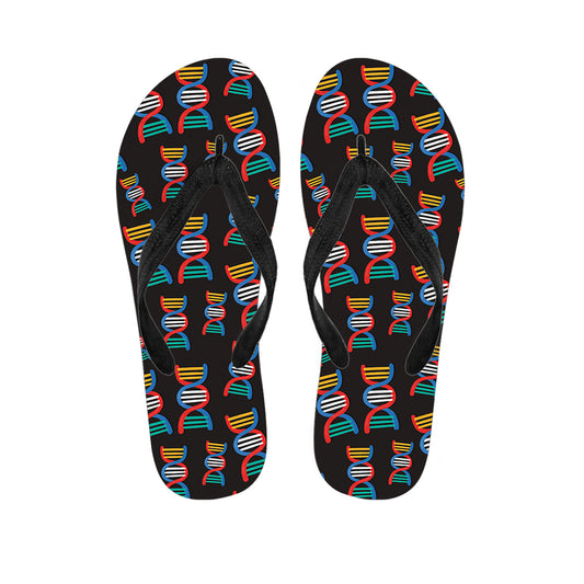 DNA Strands Pattern Print Flip Flops