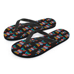 DNA Strands Pattern Print Flip Flops