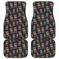 DNA Strands Pattern Print Front and Back Car Floor Mats