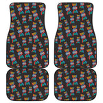 DNA Strands Pattern Print Front and Back Car Floor Mats