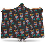 DNA Strands Pattern Print Hooded Blanket