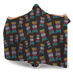 DNA Strands Pattern Print Hooded Blanket