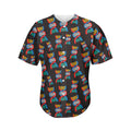 DNA Strands Pattern Print Men's Baseball Jersey