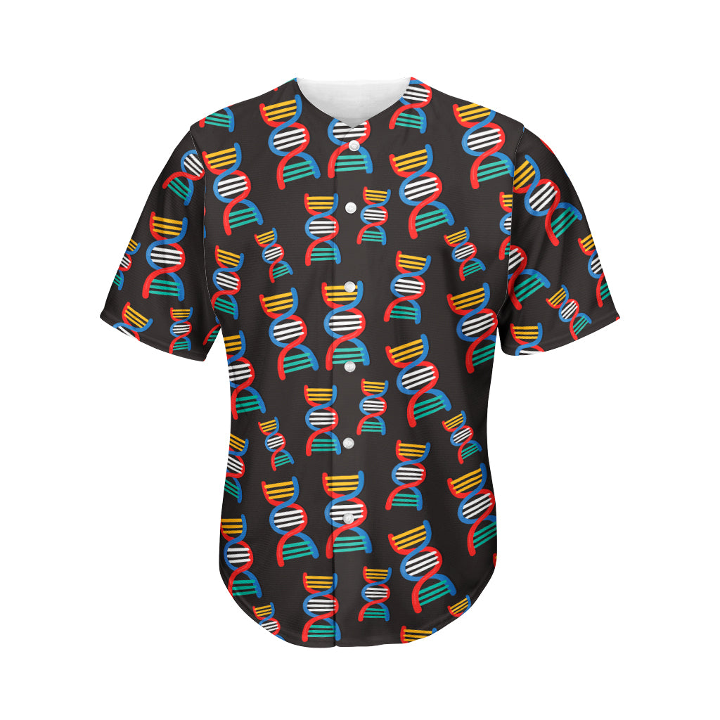 DNA Strands Pattern Print Men's Baseball Jersey