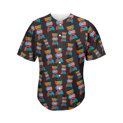 DNA Strands Pattern Print Men's Baseball Jersey
