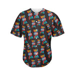 DNA Strands Pattern Print Men's Baseball Jersey