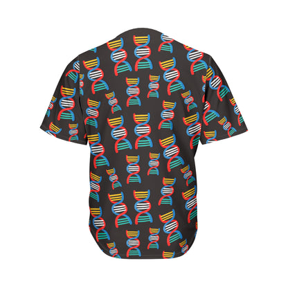 DNA Strands Pattern Print Men's Baseball Jersey