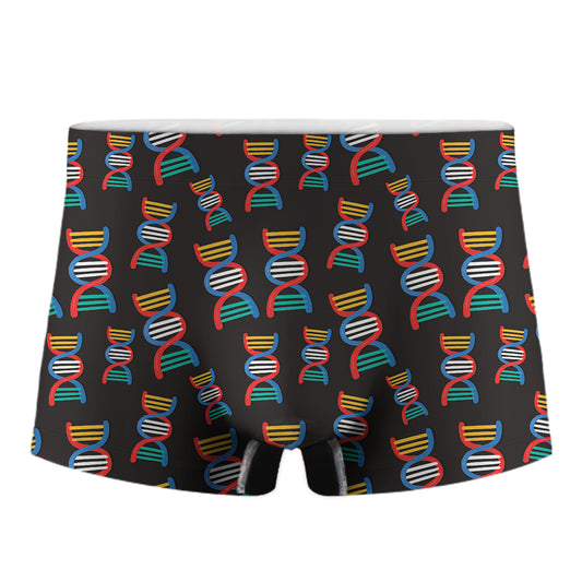 DNA Strands Pattern Print Men's Boxer Briefs