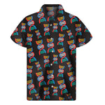 DNA Strands Pattern Print Men's Short Sleeve Shirt