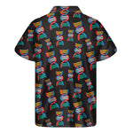 DNA Strands Pattern Print Men's Short Sleeve Shirt