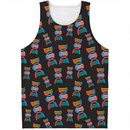 DNA Strands Pattern Print Men's Tank Top