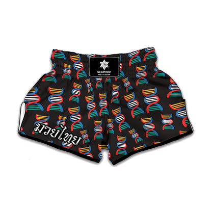 DNA Strands Pattern Print Muay Thai Boxing Shorts