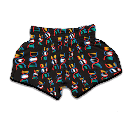 DNA Strands Pattern Print Muay Thai Boxing Shorts