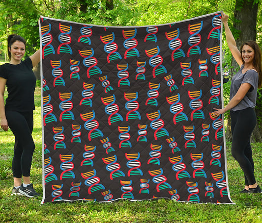 DNA Strands Pattern Print Quilt