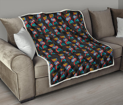 DNA Strands Pattern Print Quilt