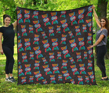 DNA Strands Pattern Print Quilt